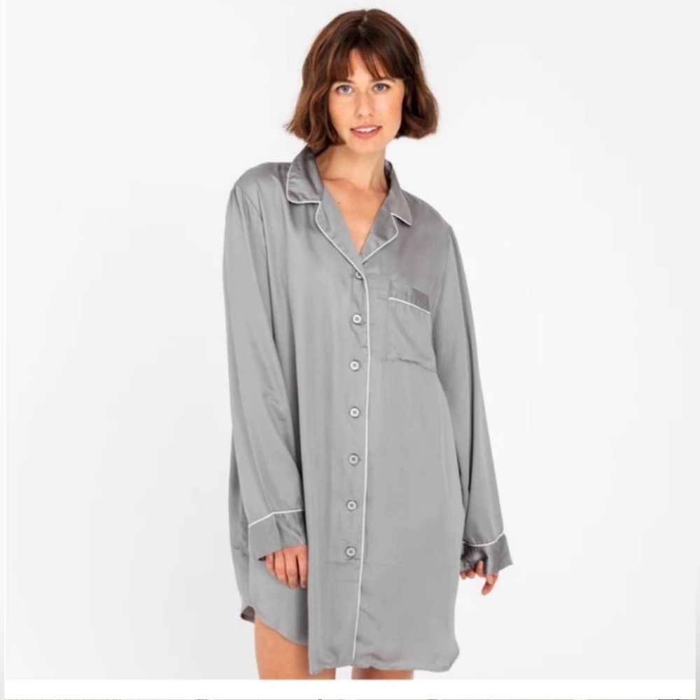 ⭐️⭐️ ETTITUDE SATEEN SLEEP SHIRT NWT